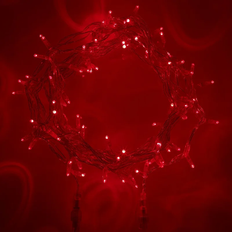 Core Connect 10m 100 Red Connectable Fairy Lights Clear Cable