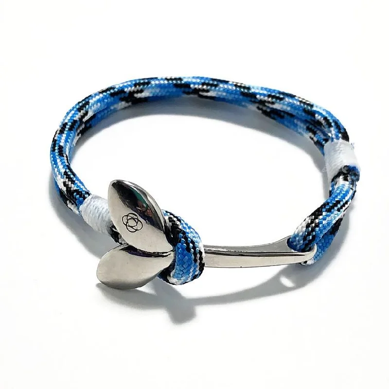 Blue Ice Nautical Whale Tail Bracelet Stainless Steel 074
